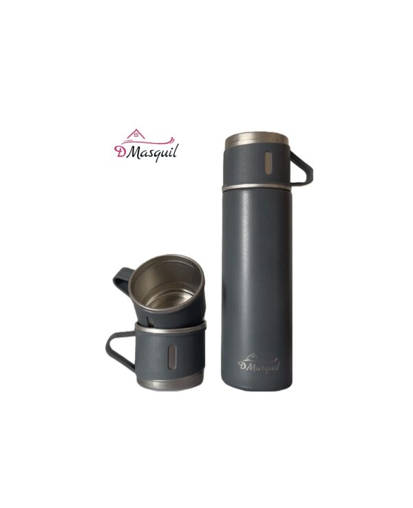 Set Regalo - Thermos con 3 Tazze da 500 ml in Acciaio Inox. 304 - Argento