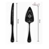 Set Regalo - Per Torta in Acciaio Inox. 304 - Spatola e Coltello Eleganti - Ideale regalo Matrimonio - Nero.
